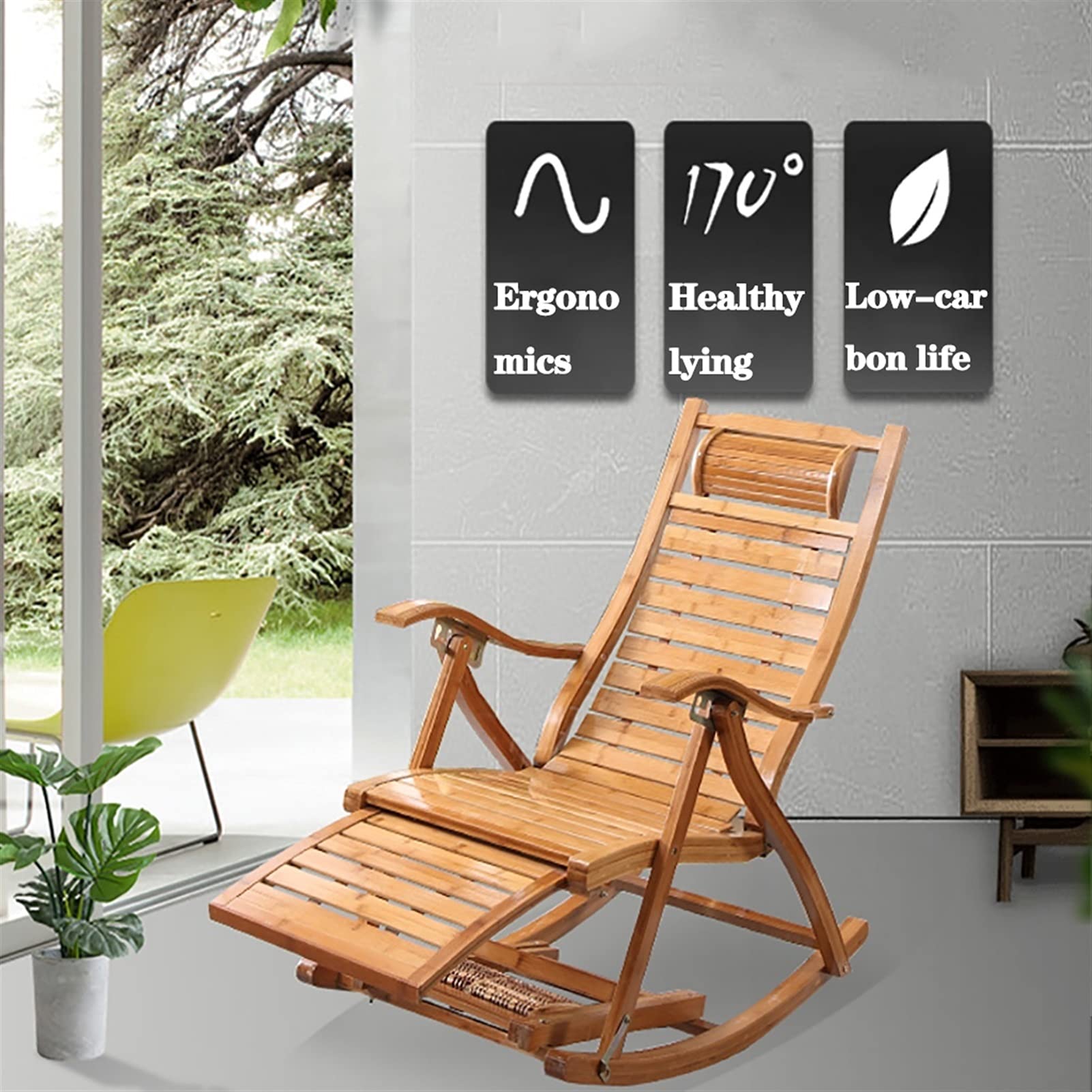 Amazon｜ロッキングチェア 折りたたみ リクライニングチェア 5段階調節